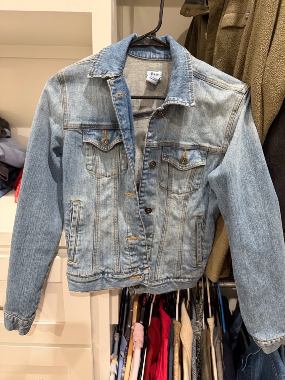 Bass Light Wash Denim Jean Jacket in Pale Blue